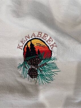 Kenabek Embroidered Pinecone Sunset Crewneck - Cream
